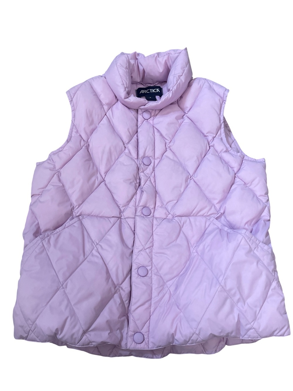 Kids Diamond-Quilted Down Puffer Vest in Light Lilac